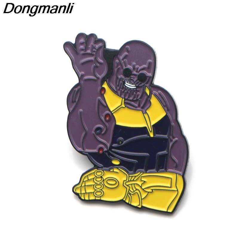 P3689 Dongmanli Thanos металлические эмалированные булавки и броши для нагрудных штифтов рюкзак сумки значок крутые подарки