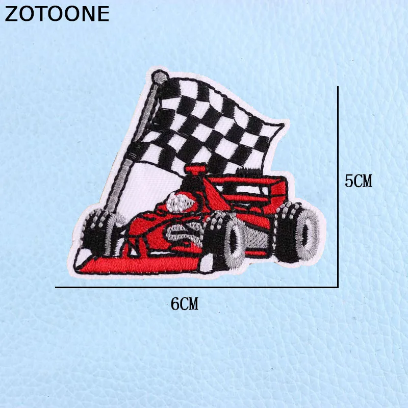 ZOTOONE/крутые нашивки с мультипликационным автомобилем для детей, железная аппликация, нашивки с вышивкой, одежда в стиле панк, значки на заказ для мальчиков E