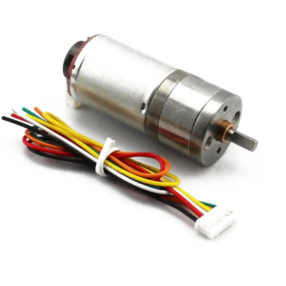 

DC 6V 12V 165-350RPM 25GA Encoder Motor Reducer Carbon Brush Gear Motor DC Gear Motor for DIY Models