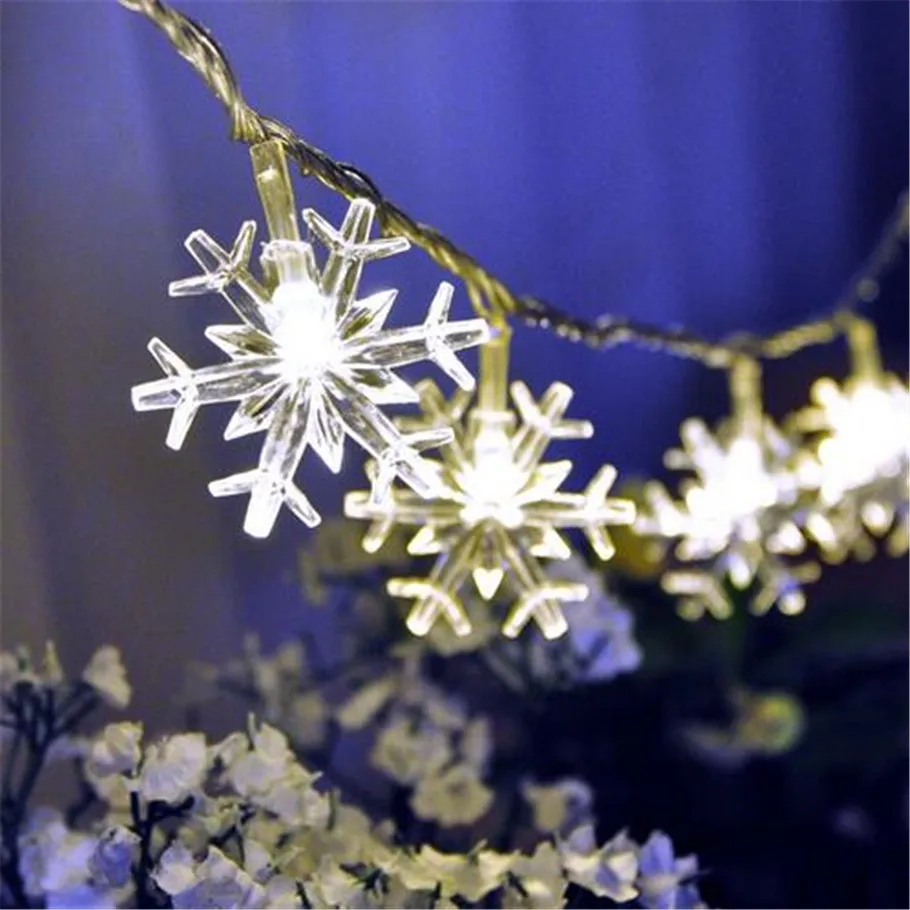 8M 50LED String lights white Snowflake Window Garlands decorations