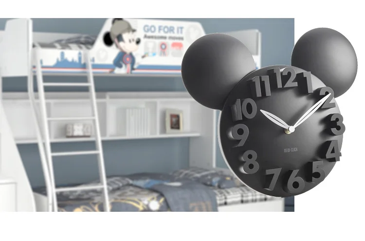 Современный дизайнер Микки Маус 3D настенные часы акриловые цифровые настенные часы большие настенные часы кухонные часы Horloge Фреска для детей