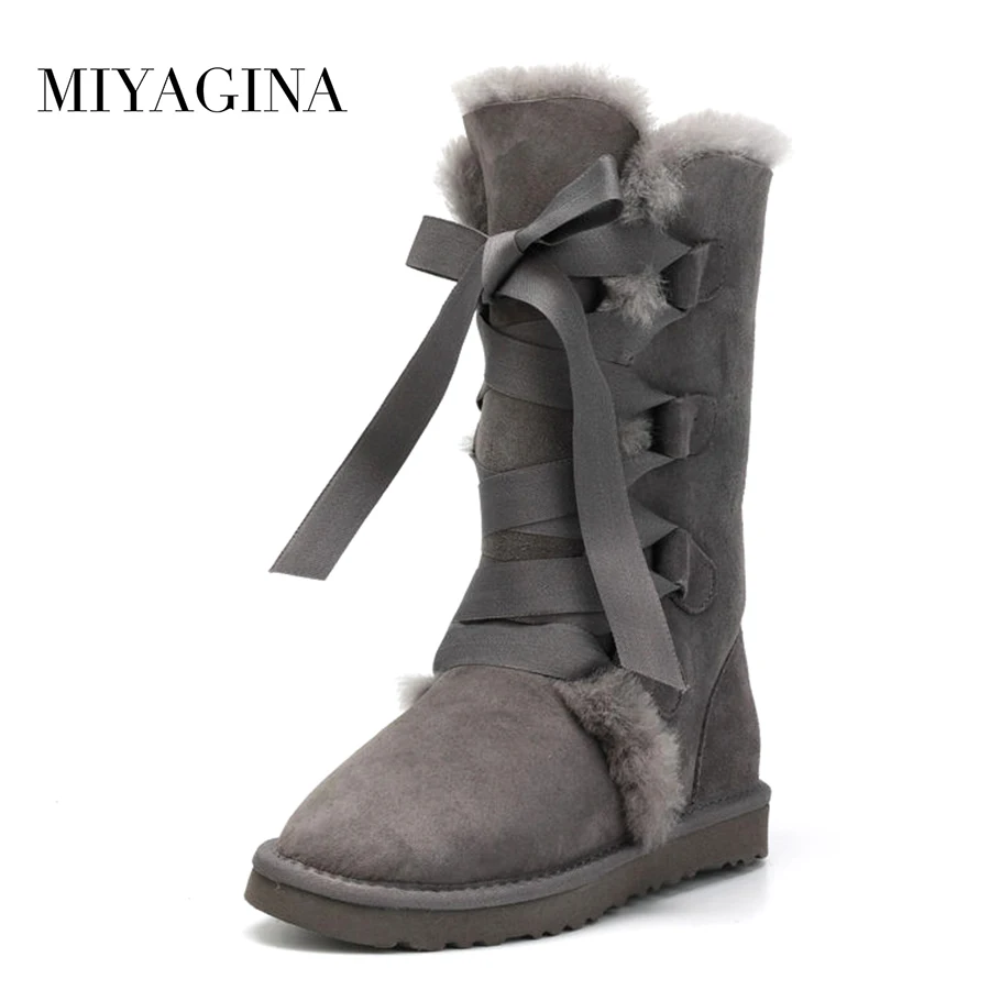 High Quality Women Snow boots 100% Genuine Sheepskin Leather Lace up High boots Natural Fur Warm Wool Winter Women Boots High Quality Women Snow boots 100% Genuine Sheepskin Leather Lace up High boots Natural Fur Warm Wool Winter Women Boots
