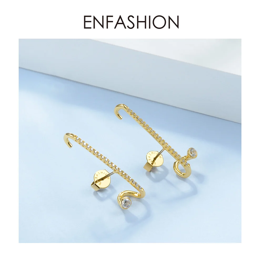 ENFASHION Панк горный хрусталь серьги гвоздики для женщин заявка на цвет золота минималистичные серьги Модные ювелирные изделия пендиентс EC191066