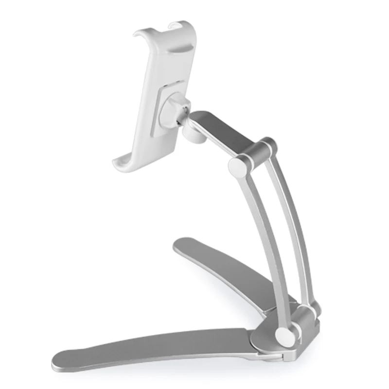 2 in 1 Kitchen Mount Tablet Stand Flodable Aluminum Alloy Desktop Lazy People Hand Free Holder Screen 360 Rotating for iPad Mini