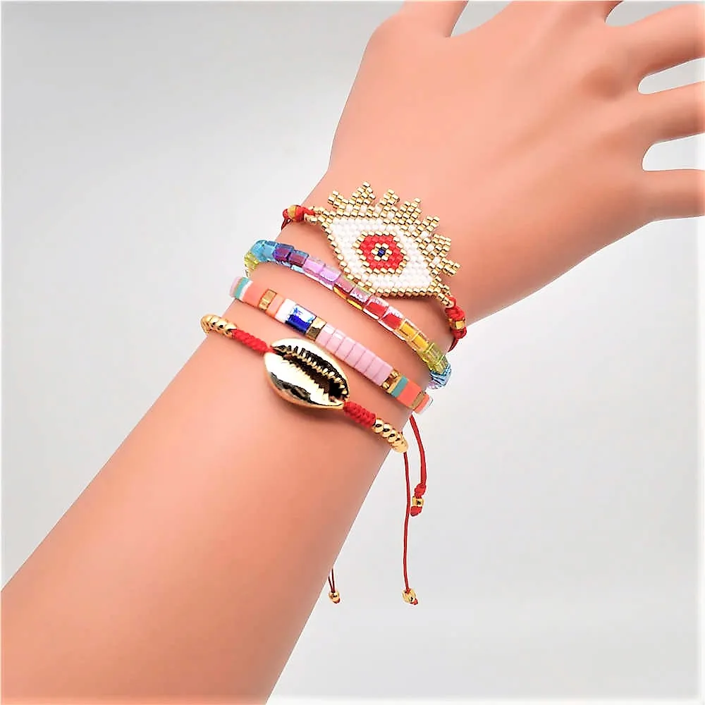 

Shinus MIYUKI Evil Eye Bracelet Delica Beads Bracelets Pulseras Mujer 2019 Summer Jewelry Beadweaving Bijoux Fashion Handmade