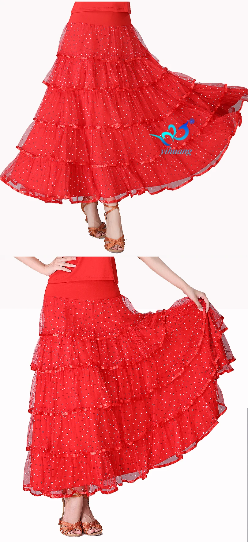 Ballroom Dance Costume Skirt Modern Waltz Tango Competition Dancewear 6 Colors