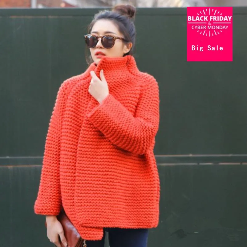 

2019 New autumn and winter clothes hot sale bat sleeve cardigan knitting needle loose shawl thick coat women sweater a1373