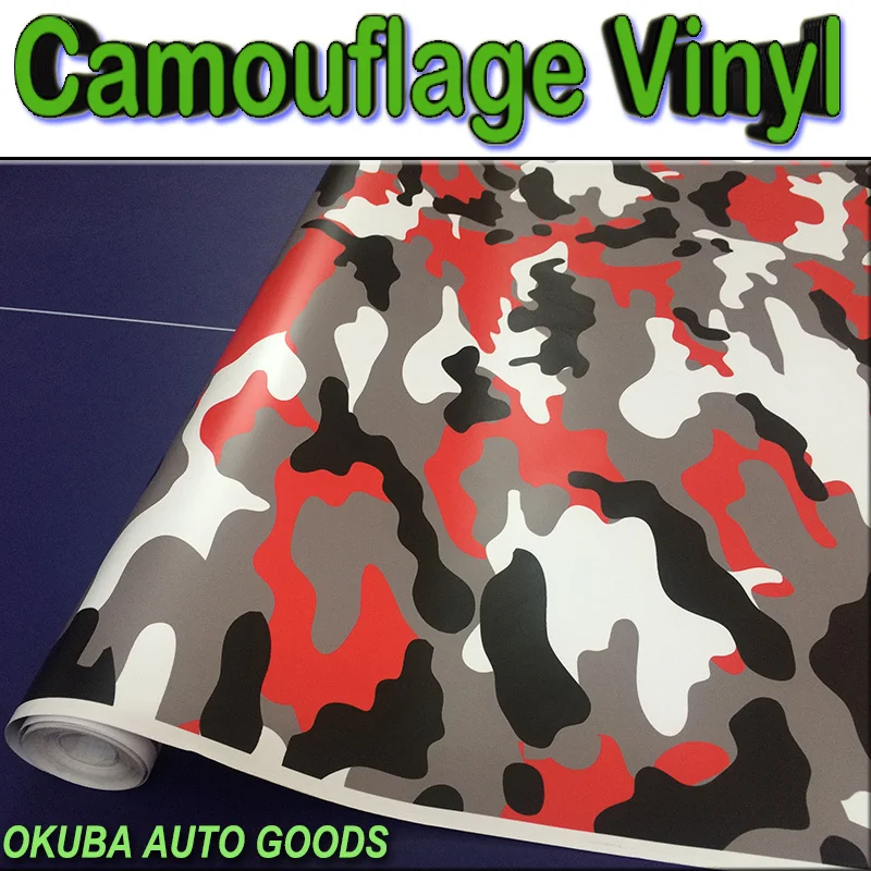 Urban Camo Vinyl Film Camouflage Vinyl Car Wrap Camo Truck Wraps Rolls Black Red White