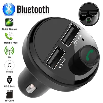 

USB TF Card Support Charger Wireless Car MP3 Player FM Transmitter Dual USB Car Charger Support Bluetooth TF Card