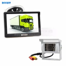 Diykit белый Водонепроницаемый Цвет CCD обратный резервный автомобилей Truck Камера ИК Ночное видение + 5 дюймов ЖК-дисплей Дисплей заднего вида автомобиля мониторы