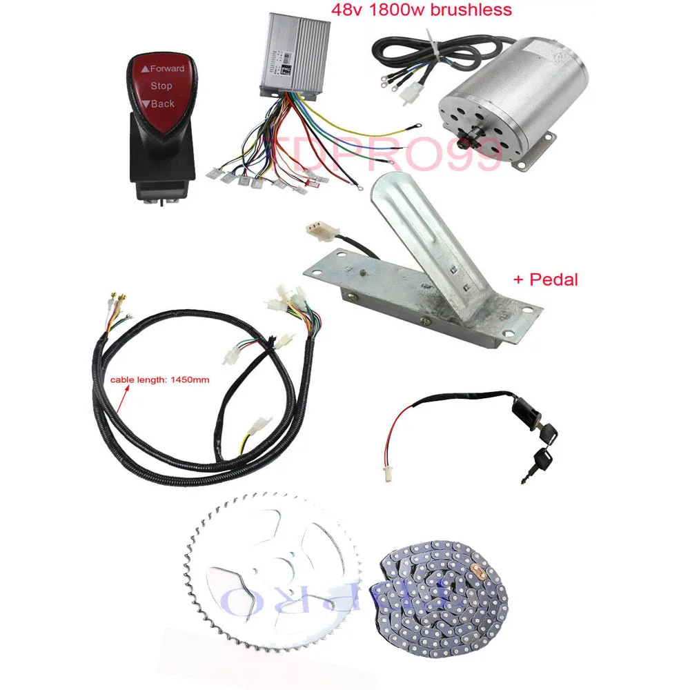 

Genuine 48v 1800w Brushless Motor Speed Controller Foot Pedal Fits Electric ATV Quad Buggy Pitbike Go Kart Parts Accessories