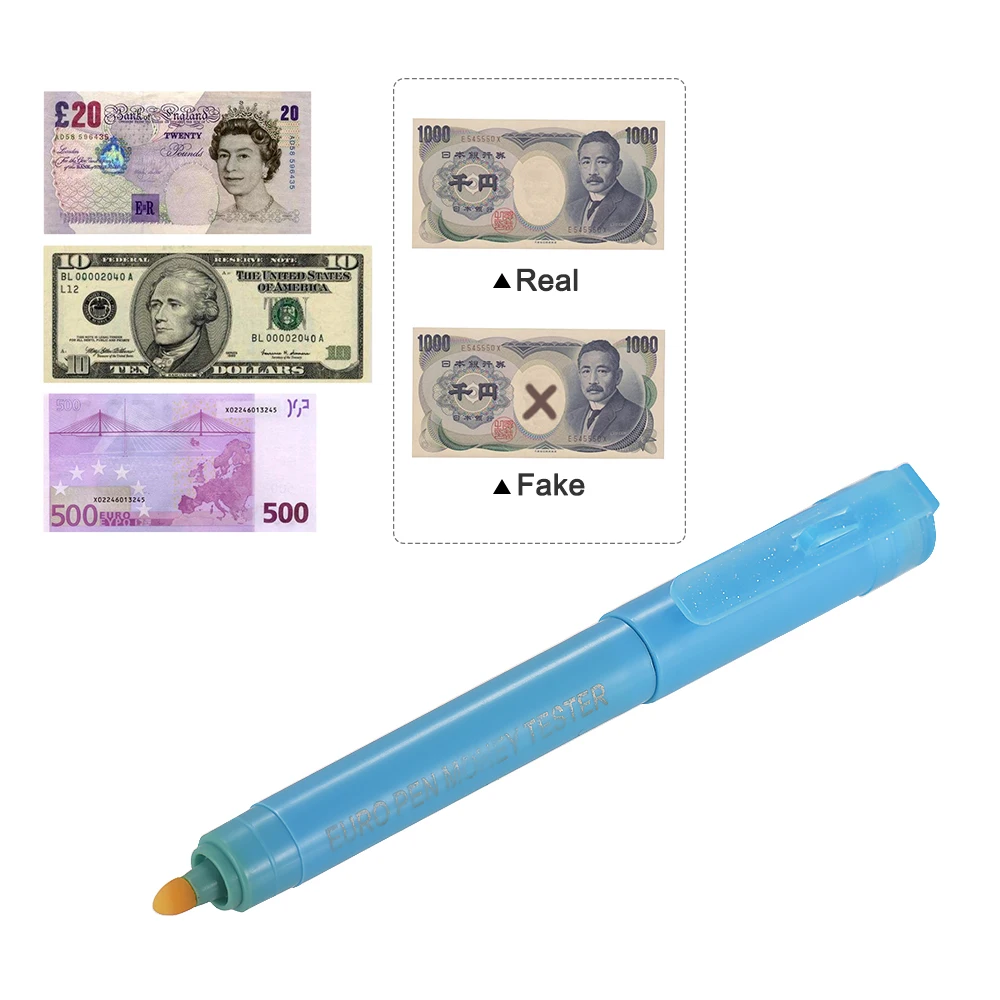 5 шт. многофункциональная УФ-световая ручка-индикатор для денег, мини-тестер для банкнот, ручка для доллара США, евро, фунт, иена, Корейская Вона