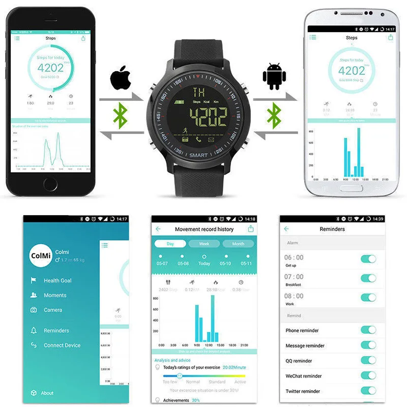 XGODY EX18 модные спортивные Смарт часы для мужчин iOS Android подключение шагомер счетчик