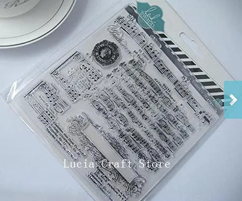 

SALE! 1sheet 14*14cm DIY Scrapbooking Musical Note Expression Phrase Clear Silicone Rubber Stamp decorating Craft A100104