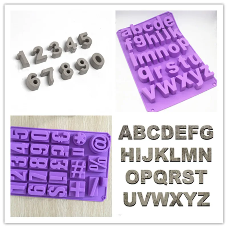 

3D Digital Cement silicone Mold Birthday Number Cake Mold Stereo Concrete Number Molds for Home Wall Decoration