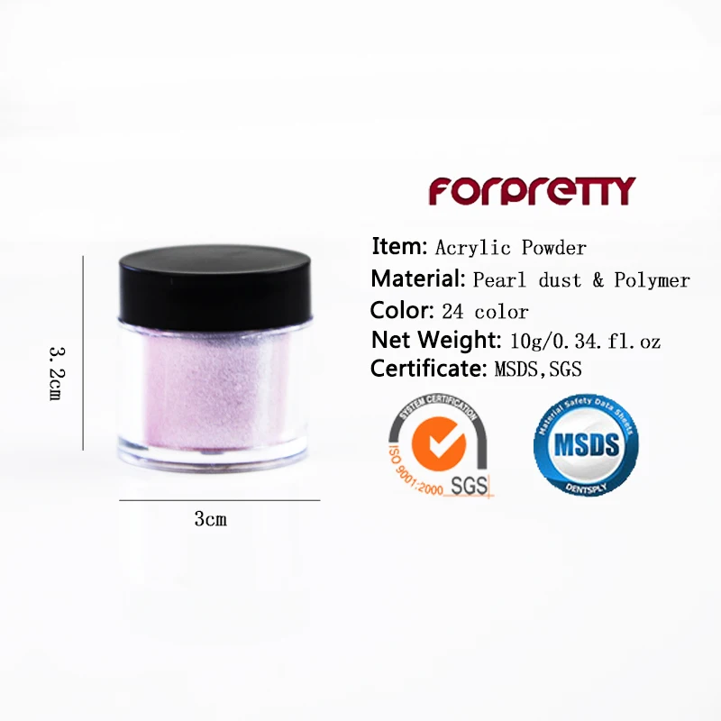 Акриловый порошок FORPRETTY жидкий акриловый зеркальный Poeder Poudre акриловый ique Pour Ongle color Polvo Acrilico Polvos Acrilicos De Nagels