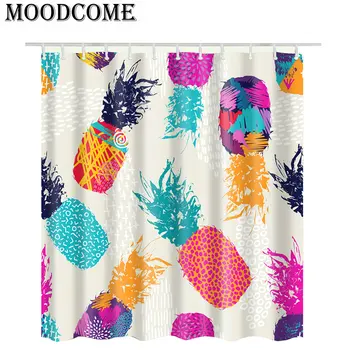 

Pineapple Shower Curtain Gold Pink Bathroom Curtain Colorful Pineapple Rideaux Salle De Bain Painting Duschvorhang Badezimmer