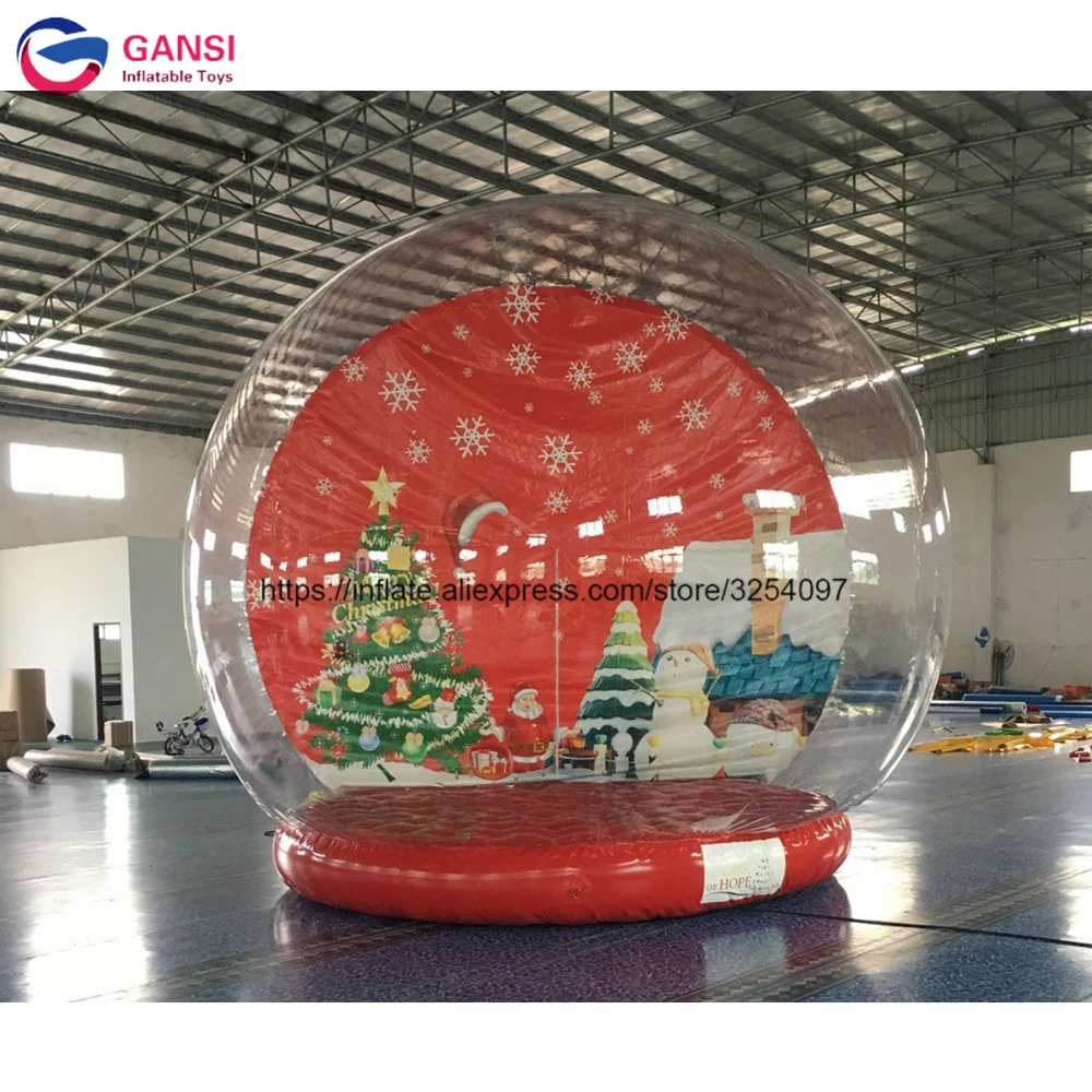 Human Size Inflatale Photo Booth Snow Ball Blow Up Inflatable Snow Globe For Christmas Decoration