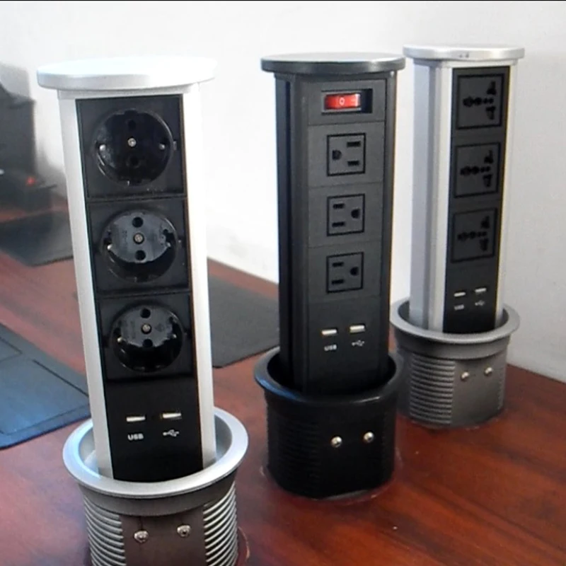  home / Office desk socket / automatic lift / pneumatic pull desktop socket / USB charging / EU/US/U