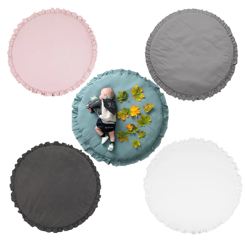 

Newborn Baby Padded Play Mats Soft Cotton Crawling Mat Girls Game Rugs Round Floor Carpet For Kids Room Decor Children Play Pad