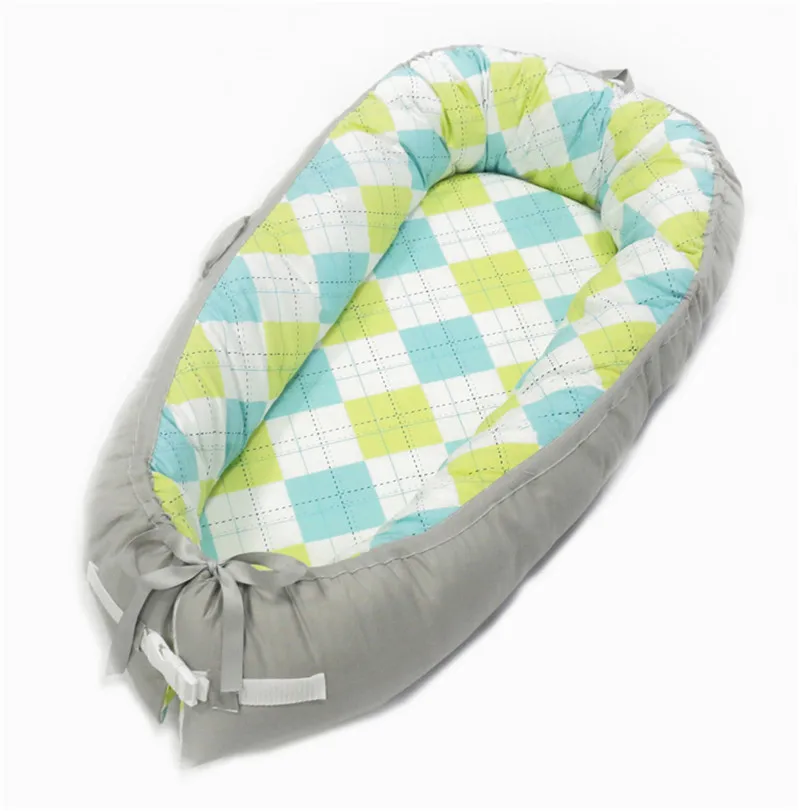 80*50 см детское гнездо кровать портативная кроватка дорожная кровать Младенческая Детская Хлопковая Колыбель для новорожденного Детская кровать люлька бампер - Цвет: BabyNest-C6