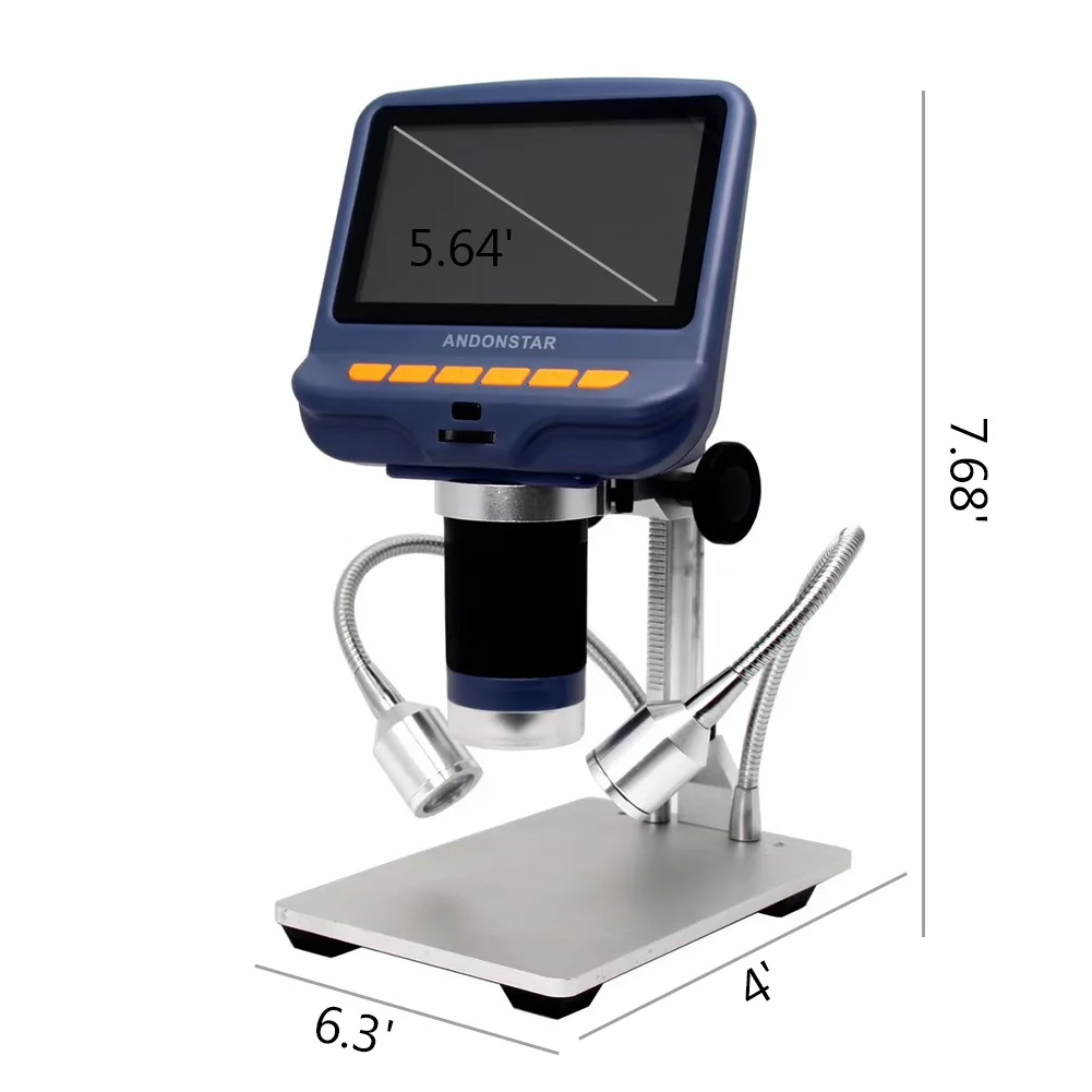 10X до 220X usb-мироскоп microscopio digital para electronica 4,3 дюймовый ЖК-дисплей Mikroskop 5 миллион пикселей