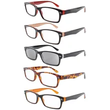 R055 окуляр 5-pack пружинные петли пластиковые очки для чтения включает в себя солнечные считыватели+ 0,00-+ 4,00