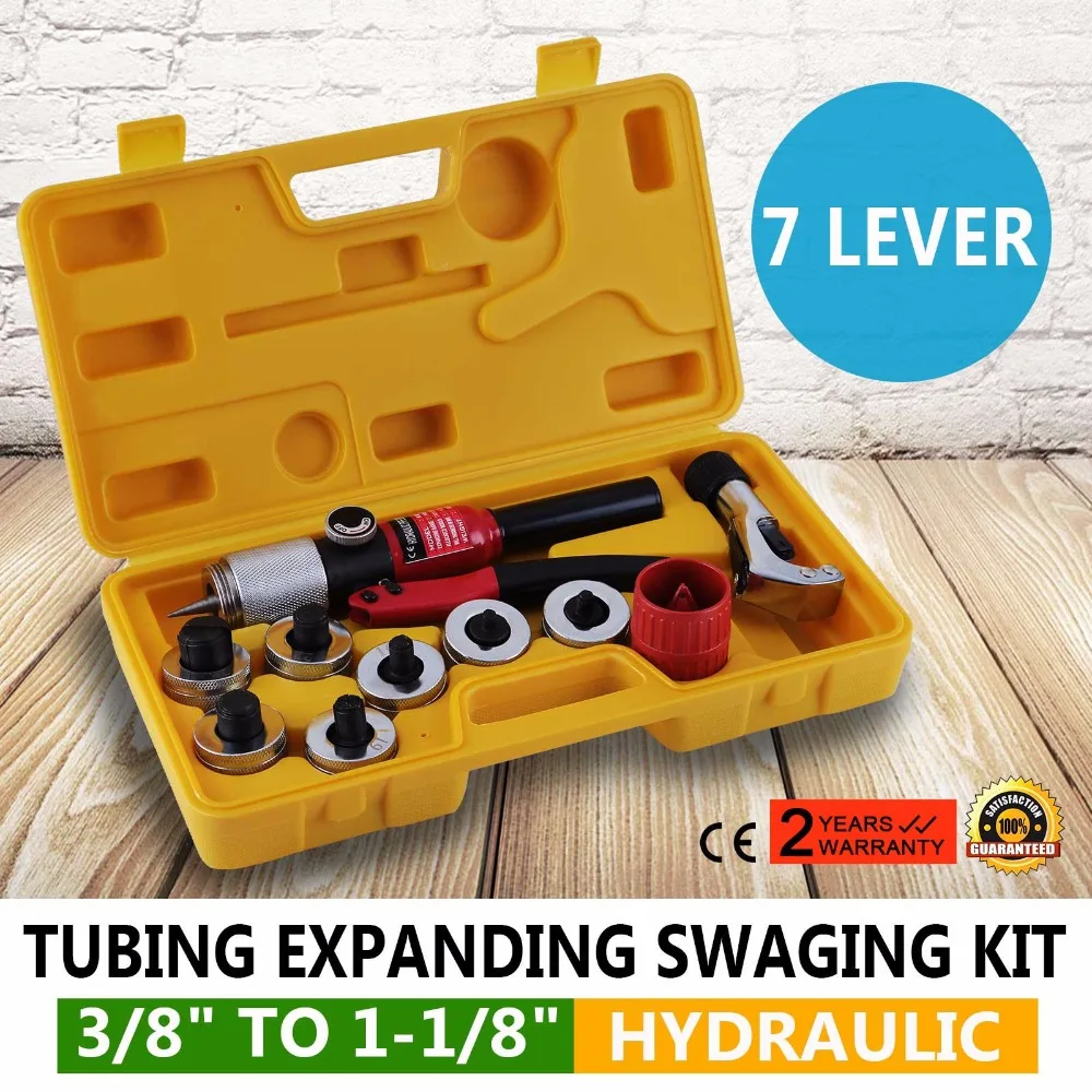 Hydraulic Tube Expander Swaging 7 Lever Expander Tools Kit HVAC Tool w