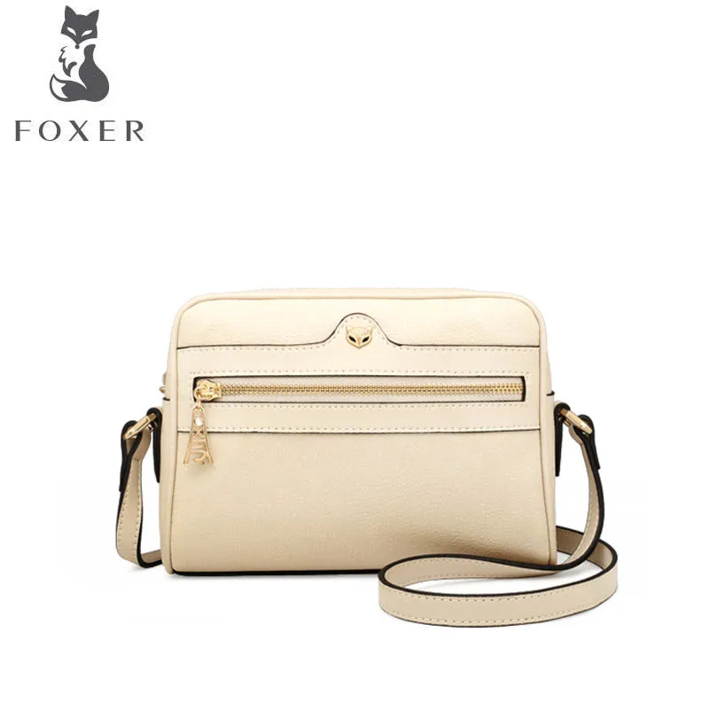 

FOXER 2019 New women leather bag luxury handbags designer fashion small bag simple women leather shoulder messenger bag