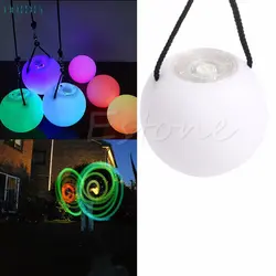 Лидер продаж Pro светодиодный multi-цветные Glow POI шары Зажгите для танца живота ручной реквизит #330