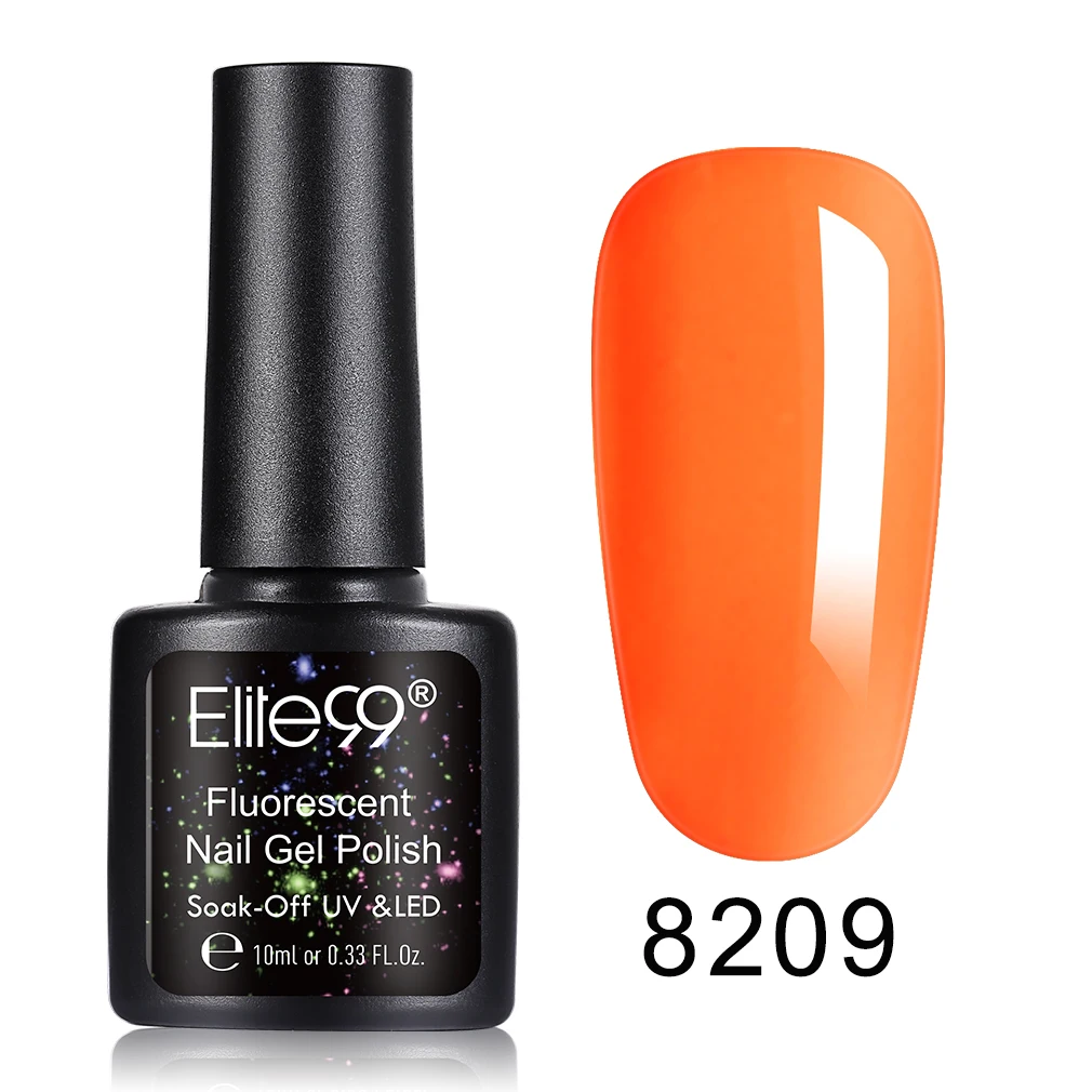 Elite99 10 мл флуоресцентный Гель-лак Полупостоянный светящийся Гель-лак для ногтей замачиваемый Маникюр УФ-гель для ногтей DIY Дизайн ногтей - Цвет: 8209