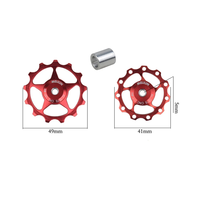 MEIJUN 11T 13T CNC сплав MTB горный велосипед Дорожные велосипеды направляющий задний переключатель ролик натяжной шкив подшипник Jockey колеса запчасти