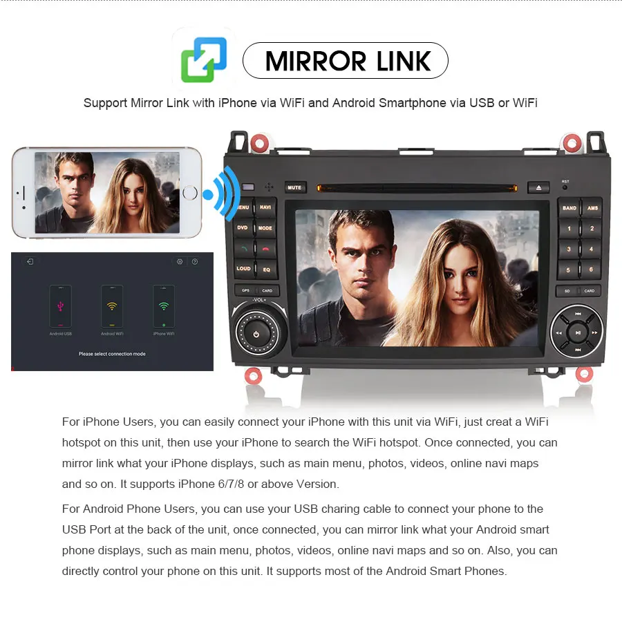 Cheap Erisin ES8882B 7" Android 8.0 Octa core 4G RAM Car DVD for Mercedes A/B Class W169 Sprinter Vito Viano 7