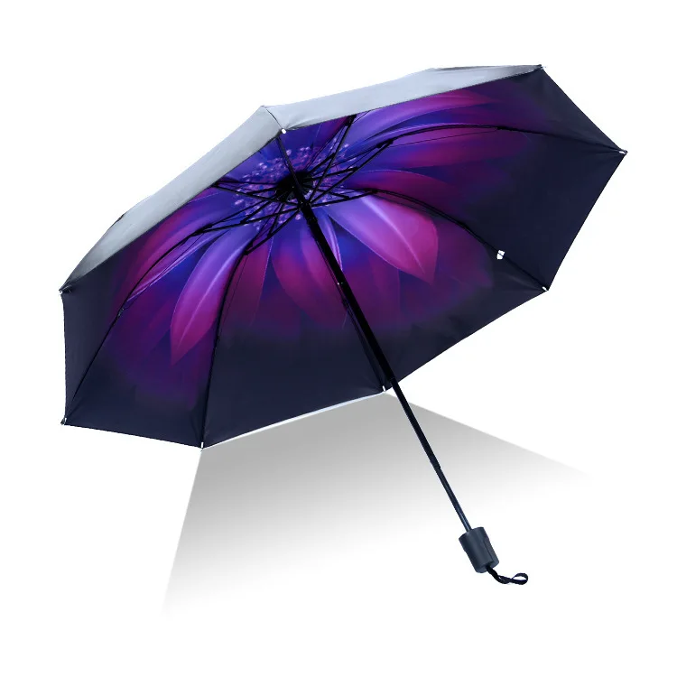 Мини складной зонтик от дождя женский зонтик Карманный Зонтик для девочек анти-УФ Солнечный дождливый зонтик портативный маленький зонтик для девочки - Цвет: Orchid