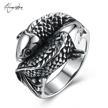 

Hemiston Fashion Male Ring Stainless Steel Coy Fish Ring Personality Punk Jewelry High Quality Jewelry Accessories R250