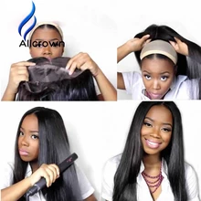 Alicrown Straight Brazilian Full Lace Wig With Baby Hair Straight Glueless Lace Front Human Hair Wigs For Black Women To Tangle