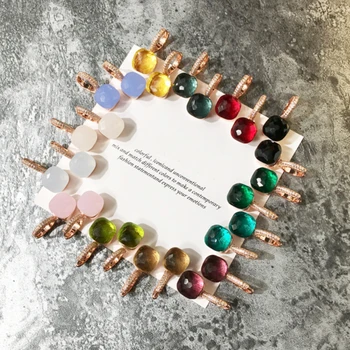 

Hot Sale Candy Style Crystal Drop Earring 17 colors Stones with 3 kinds of Gold color Plated Earrings for Women Fashion Gifts