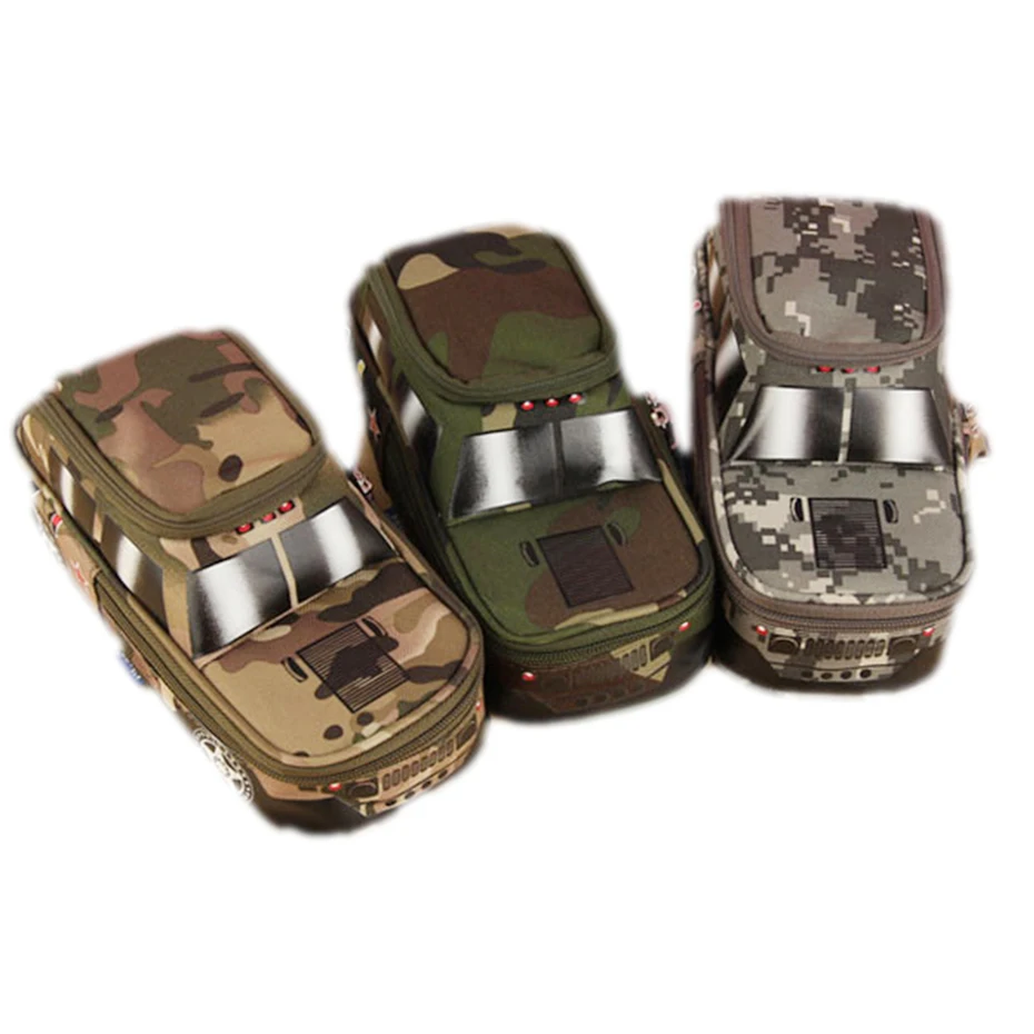 

Pencil Case Pen Bag Vehicle Double Zipper Large School Pencil Box Cute Bag with Combination Lock For Boys Camouflage Canvas