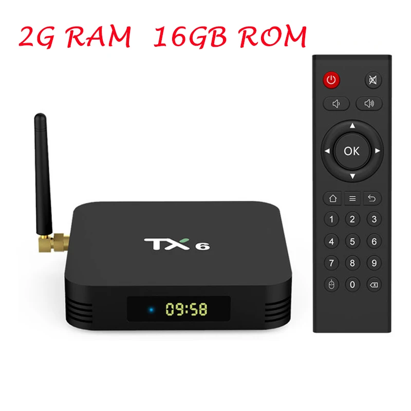 TX6 Smart tv BOX Android 9,0 Allwinner H6 четырехъядерный USB 3,0 4G/64G 2,4G/5G двойной wifi BT4.1 4K HD Neftflix Google телеприставка - Цвет: 2G 16G TV BOX