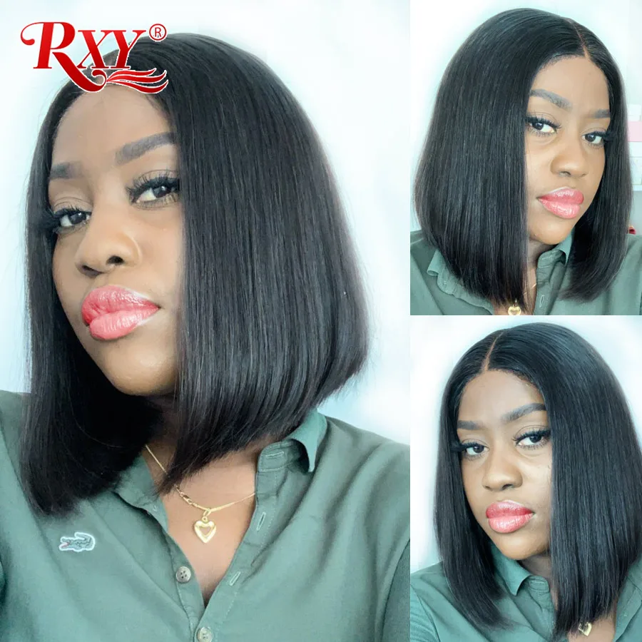 13х6 синтетические волосы на фронте Remy Cut перуанские короткие парики из