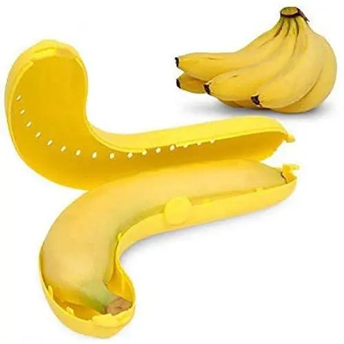 Details about / Banana Protector Case Fork Outdoor Snack Lunch Box Holder Fruit Storage BEST
