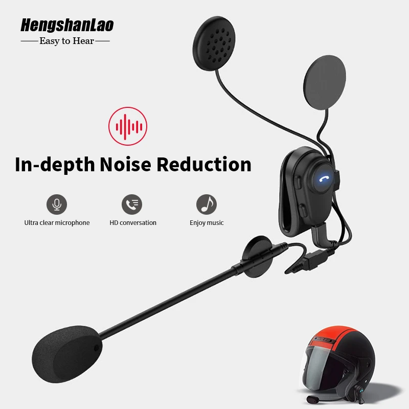 

Hengshanlao Universal Bluetooth Wireless Anti-interference Motorcycle Bike Helmet Earphone with Microphone Music Sport Headset