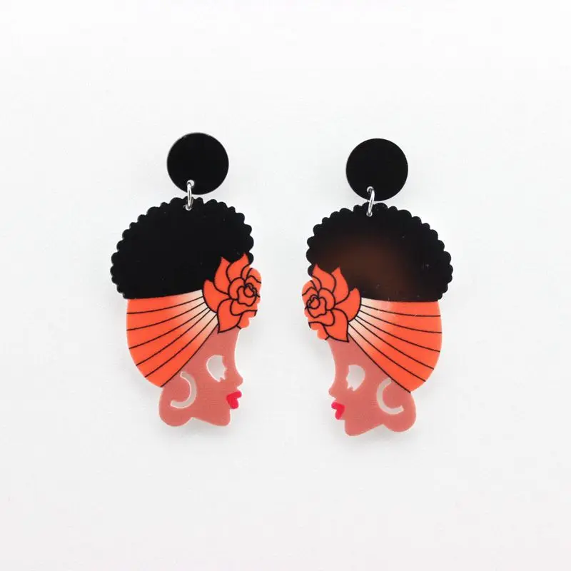 

Hip Hop Acrylic Women Punk Stud Earrings European Fashion Personality Night Club Jewelry Accessories 6 Colors New