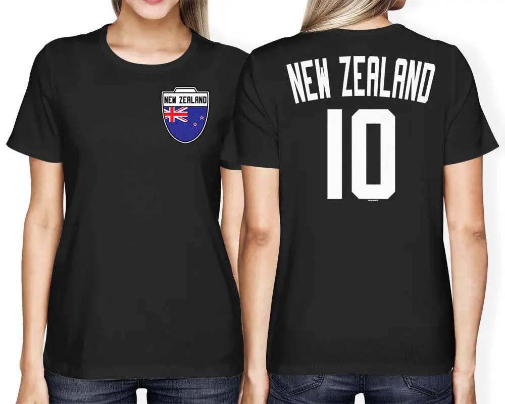 

2019 Hot Sale Fashion New Zealand Soccers Footballer Crest Country Pride Women's T-Shirt Tee Shirt