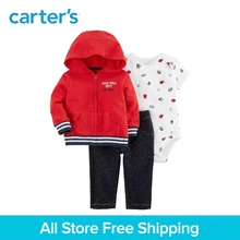 3pcs sweet slogan bodysuit jacket denim pant clothing sets Carter’s baby boy soft cotton Spring Fall 121I381