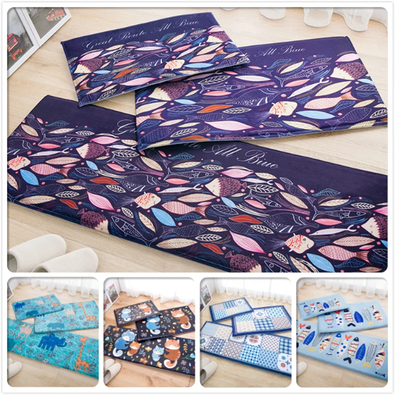 

New Fashion Creaetive Mats Bathroom Anti-Slip Rug 40x60cm 50x80cm 45x120cm Doormat Kitchehn Small Carpets for Welcome Floor Door