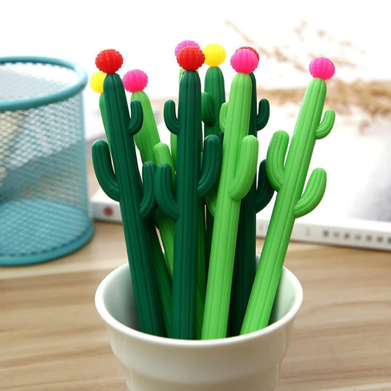 

Creative novelty cactus black gel pen Student writing gel pen stationery Office School Supplies Pen