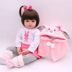 Новая распродажа Тип кукла с Розовая Одежда для куклы силиконовые для малышей куклы-игрушки для девочек подарок на день рождения bonecas