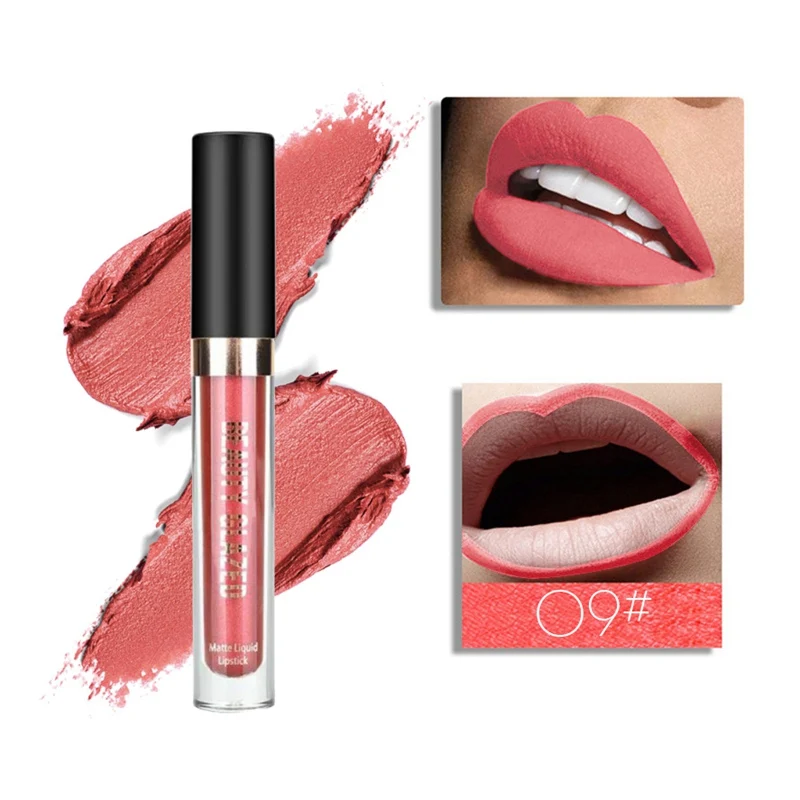 

Beauty Glazed Liquid Lipstick Lipgloss Sexy Colors Lip Paint Matte Lipstick Waterproof Long Lasting Lip Gloss Makeup Cosmetic