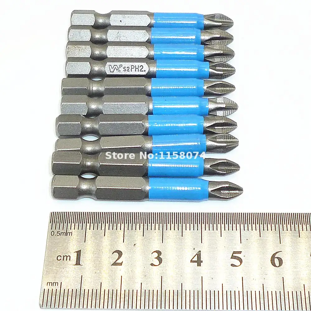 Набор отверток Phillips PH2 с шестигранным хвостовиком и магнитным наконечником 10 шт.